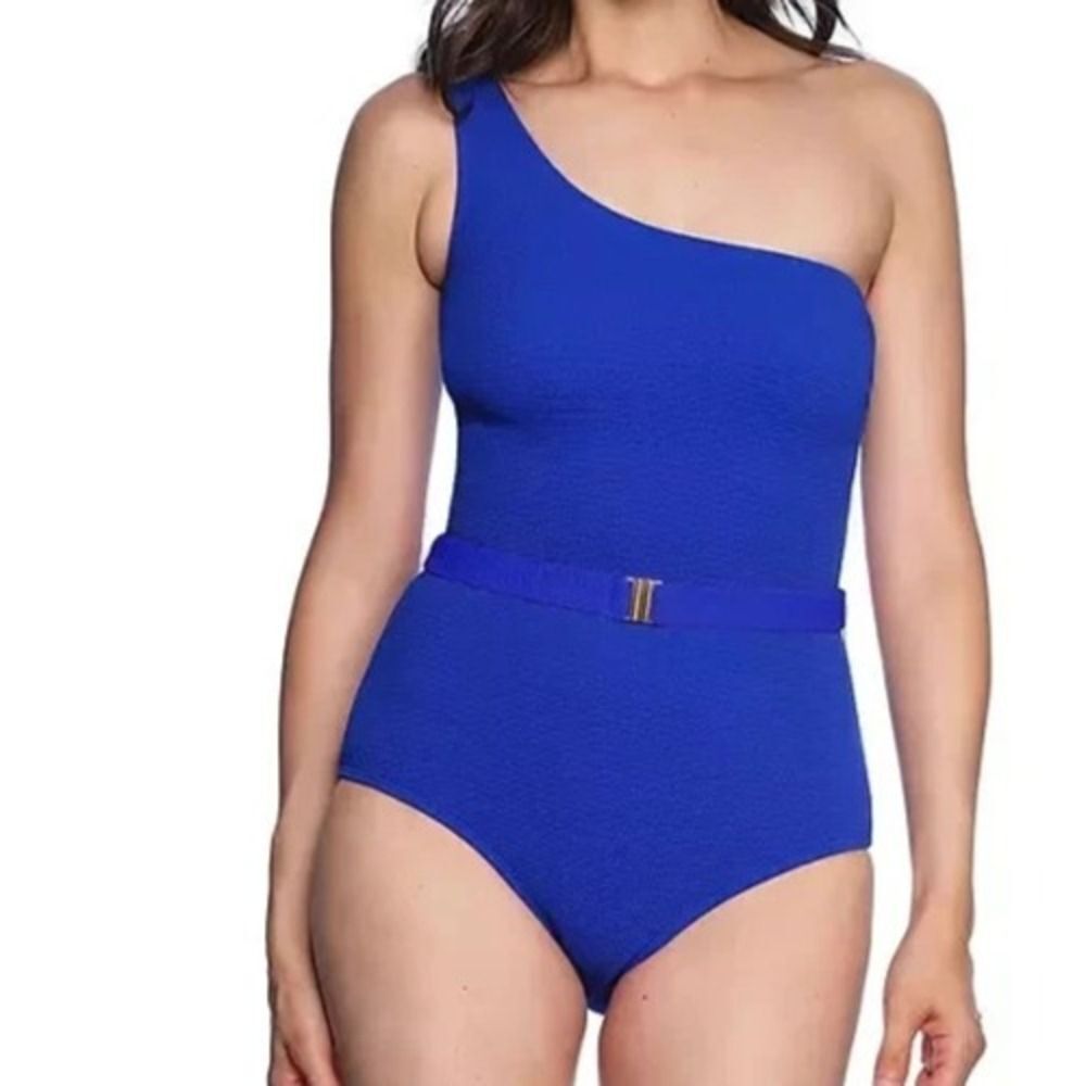 New Loft Swim Swimsuit Womens Sz XL Asymmetrical Textured One-Piece Shoulder